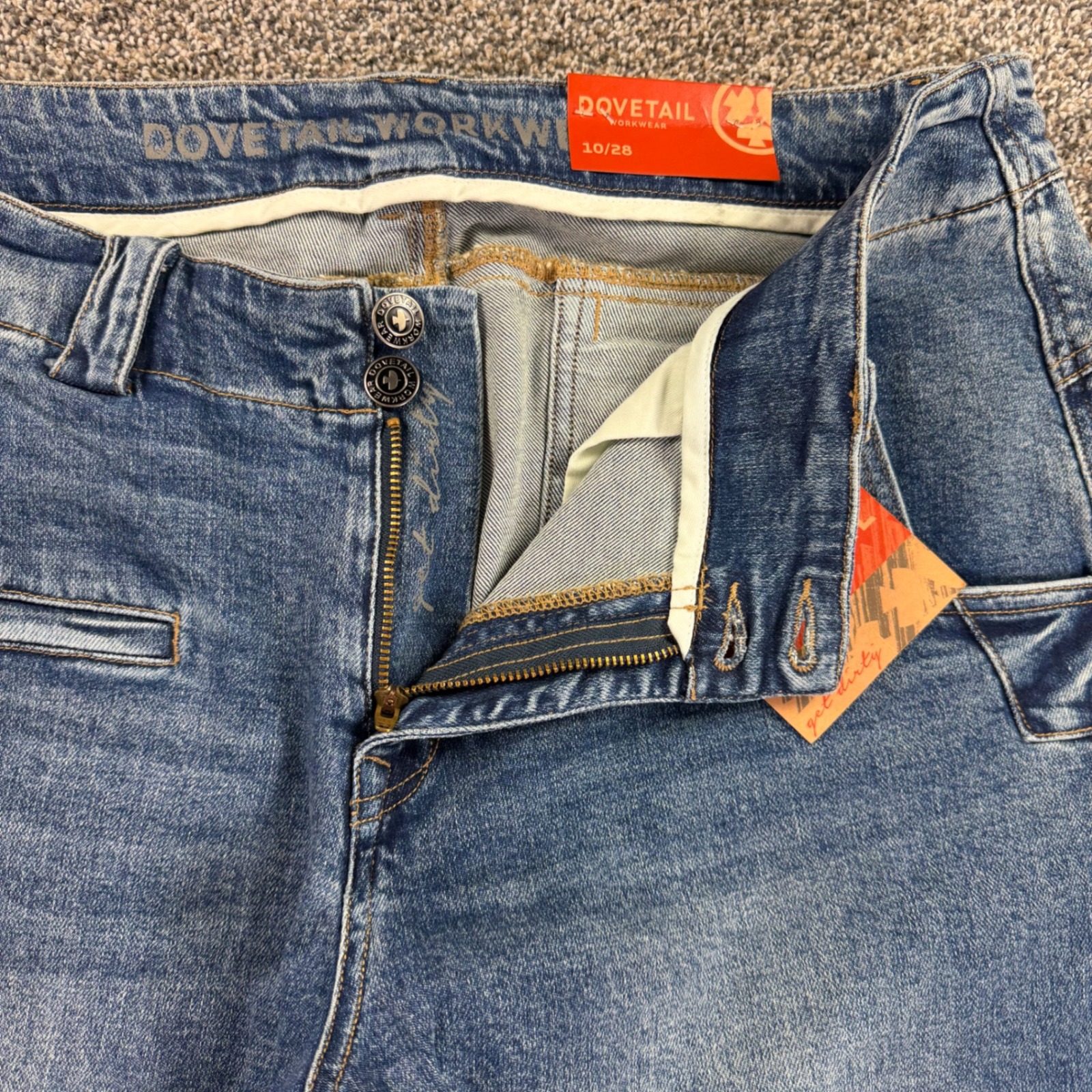 New Dovetail Workwear Day Construct Vintage Denim Utility Pants Womens 10x28 — image 4 of 8